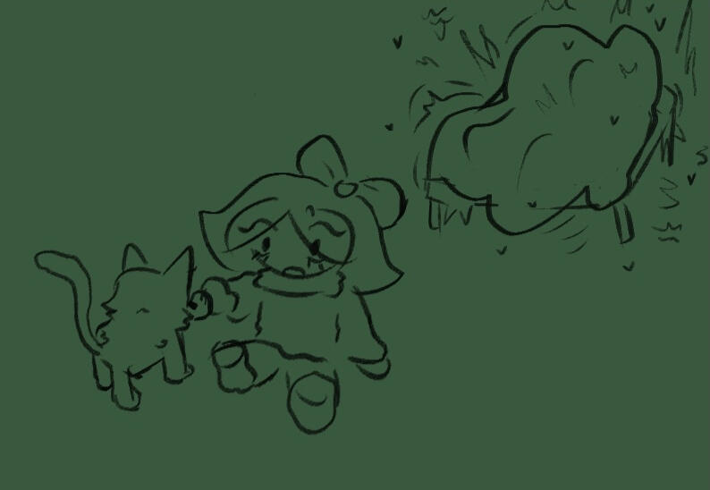 Fah with her present, by Brytato.