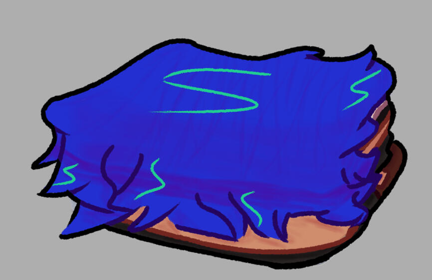 Niko folded up like a towel, while she was in her box. Art by CraveThyRave.