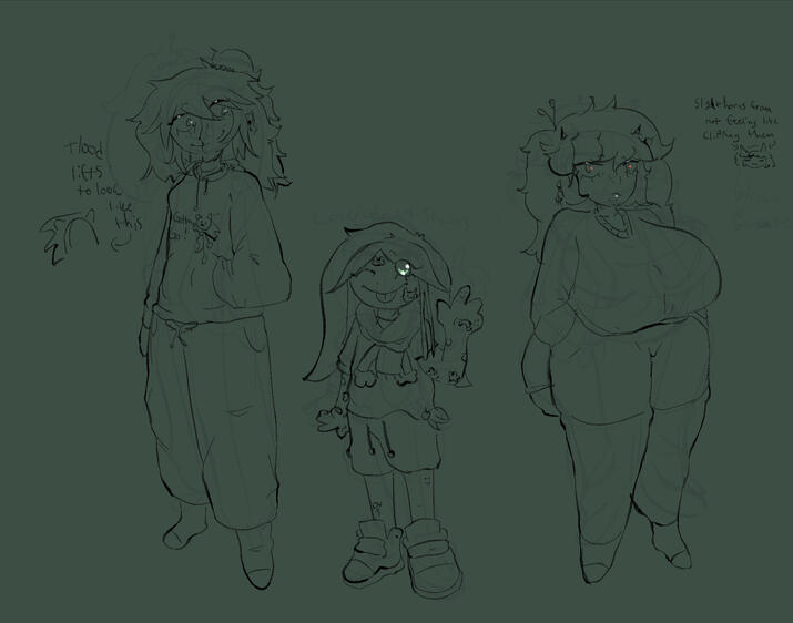 Phoenix (24), Fah(14), and Raven(21) if they were older. Art by Brytato.