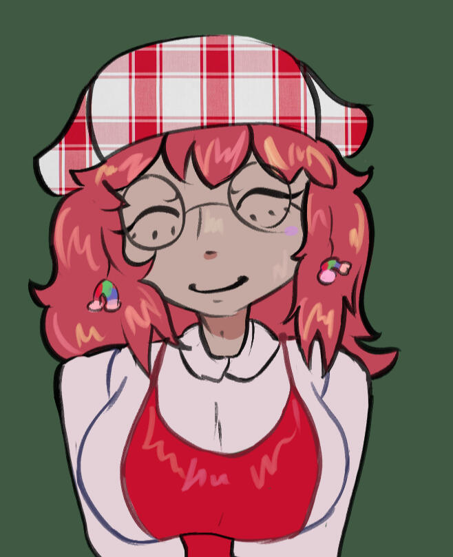 Nola in the Tomodachi Life: Living the Dream shop uniform, by Brytato. This is not canon.