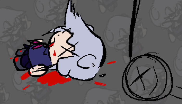 Emi fucking hit by a car, by Brytato. This does not happen in the game.