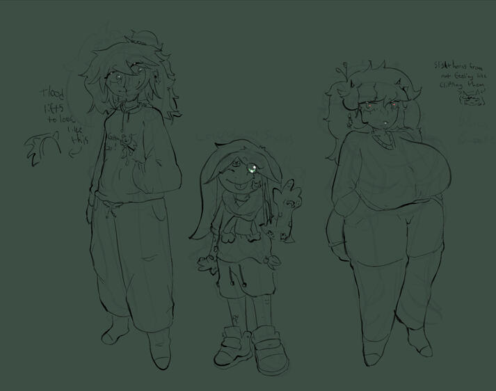 Phoenix (24), Fah(14), and Raven(21) if they were older. Art by Brytato.